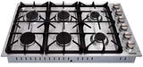 TGC3601 - 36 Inch Professional Drop-In Gas Cooktop with Six Burners in Stainless Steel