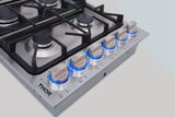 TGC3601 - 36 Inch Professional Drop-In Gas Cooktop with Six Burners in Stainless Steel